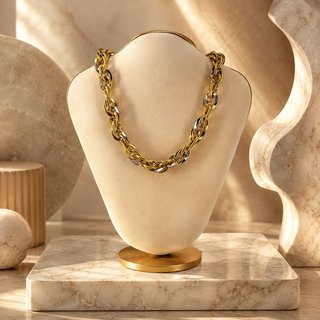 Gargantilla Oro 18k Blanco y Amarillo BIL-TRA2476