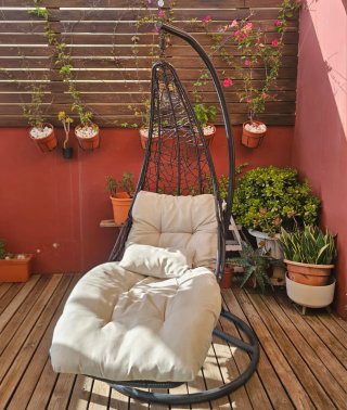 Colgante Interior/Exterior Beige y Negro
