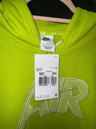 Sudadera Nike Air Oversize Lima Neón