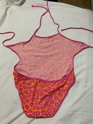 Trikini flores naranja y rosa