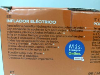 Lote Bomba Inflador Eléctrico y Boya Flotante