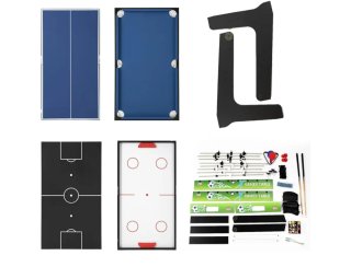 Mesa de juegos 3 en 1: Futbolín, Air Hockey, Billa