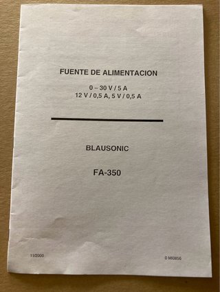 Fuente de laboratorio BLAUSONIC 5A  FA-350