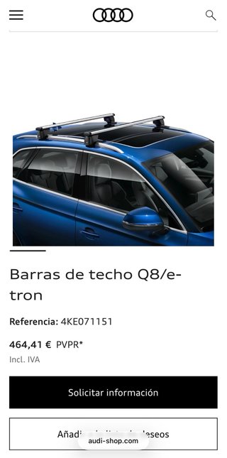 Barras de techo Audi Q8