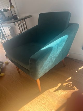 Butaca estilo Bauhaus terciopelo verde