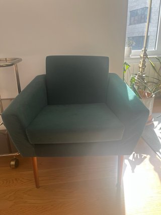 Butaca estilo Bauhaus terciopelo verde