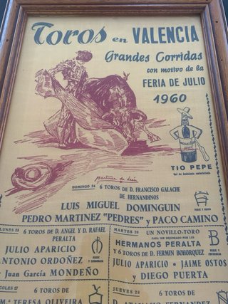 Cartel Antiguo Corrida de Toros Valencia 1960