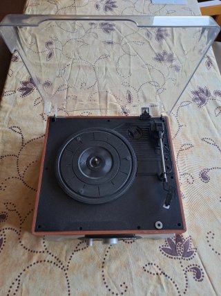 Tocadiscos Vinilo Negro y Marrón