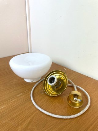 Lámpara de techo Modernista tulipa cristal opalina