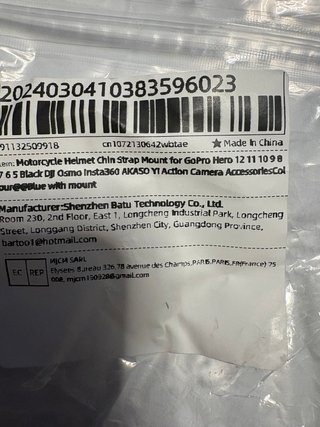 Soporte barbilla para cámara de acción