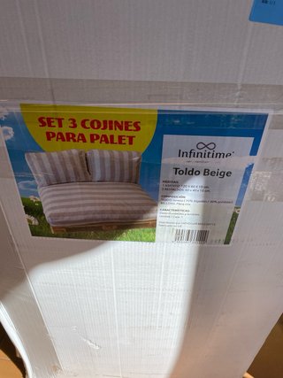 Sofá Palets Beige y Rojo