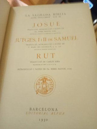 III Josuè Jutges. Rut I i II de Samuel- Fundació