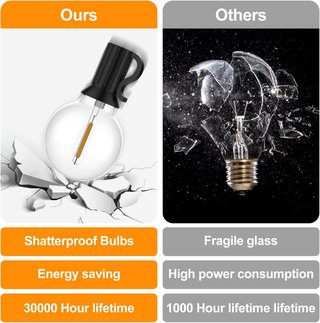 Guirnalda luces led 30m 50bombillas exterior 2700k
