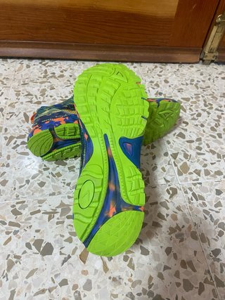 Zapatillas Boomerang Azul y Verde  Running Trail