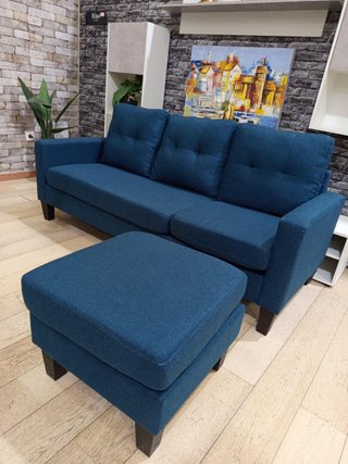Sofá Chaise Longue Azul Teal Antimanchas