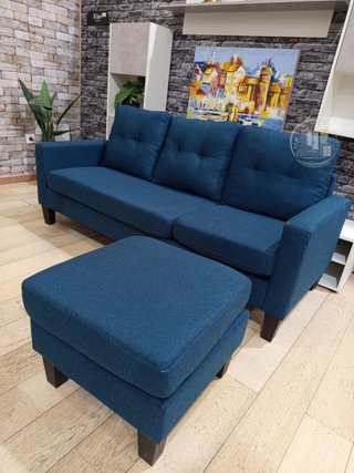 Sofá Chaise Longue Azul Teal Antimanchas