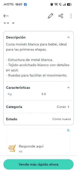Cuna Moisés Blanca para Bebé