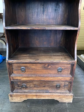 Librería madera vintage recibidor cajones