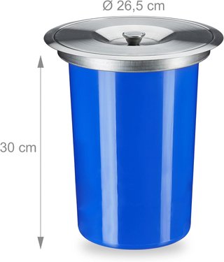 Relaxdays cubo basura encimera acero 8L azul