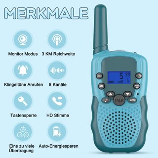 Bakoherp walkie talkie niños recargable aventura