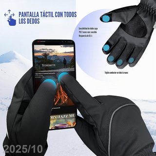 ORIGEM Guantes Moto Termico 3M Thinsulate XL Negro