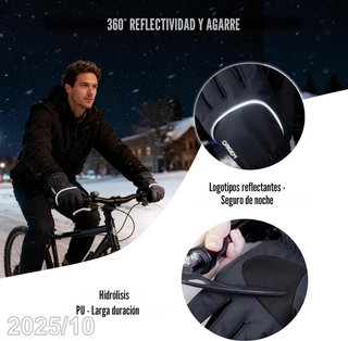 ORIGEM Guantes Moto Termico 3M Thinsulate XL Negro