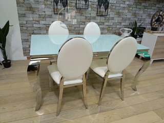 Conjunto Mesa + 4 Sillas Estilo Vanguardia