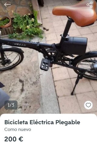 Bicicleta Eléctrica Plegable Negra