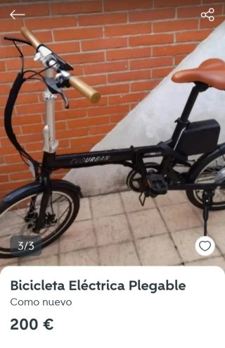 Bicicleta Eléctrica Plegable Negra