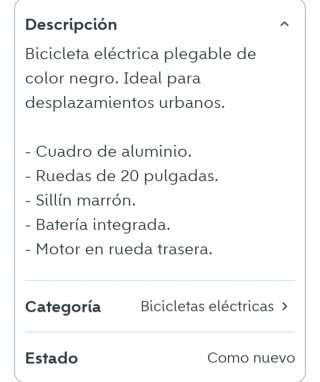 Bicicleta Eléctrica Plegable Negra