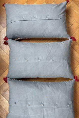 DOS cojines bordados IKEA funda + relleno de pluma
