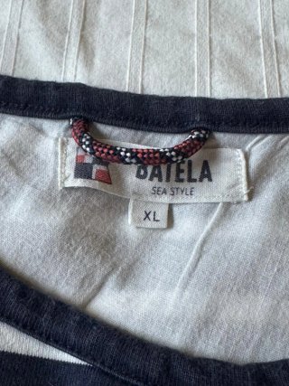 Camiseta Batela rayas azul marino y blanco Talla X