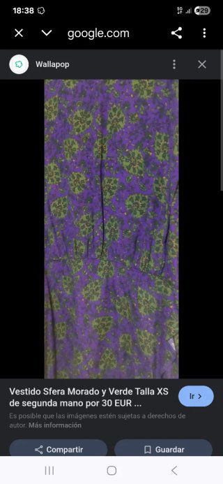 Vestido Slowlove Morado Estampado Talla XS