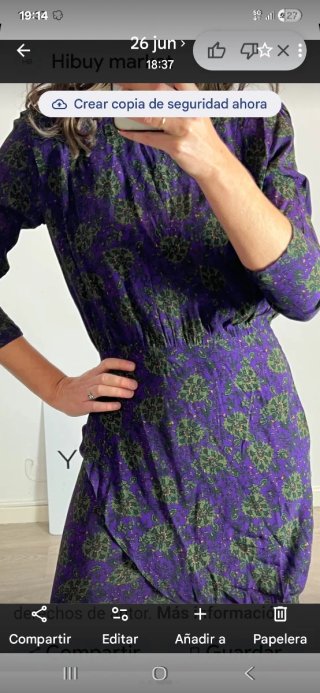 Vestido Slowlove Morado Estampado Talla XS