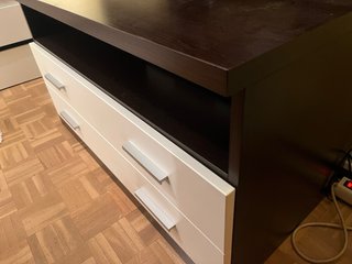 Mesa TV Wengué y Blanco