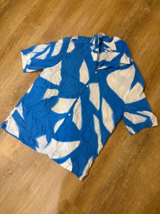 Camicia Zara uomo fantasia blu e bianca