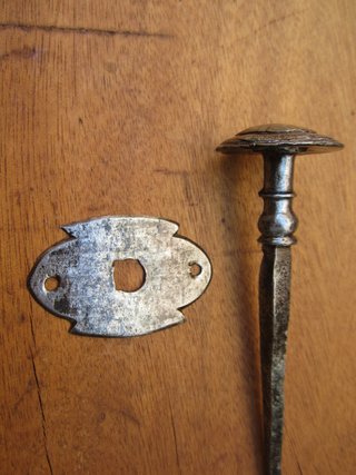 Pomo antiguo de hierro forjado s. XVII, 2 círculos