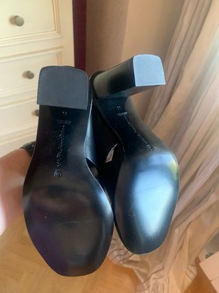 Sandalias negras tacón sin estrenar con etiquetas
