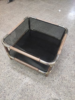 Mesa de centro cristal y madera