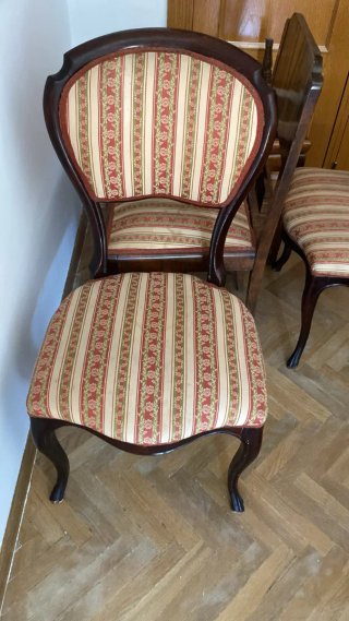6 Sillas de Luis Felipe madera maciza vintage
