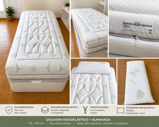 Colchón viscoelástico 90x190 + almohada incluida.