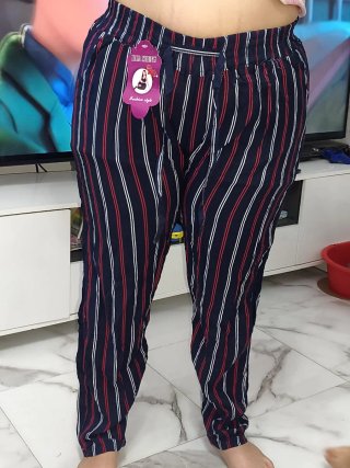 Pantalones algodón de rayas con tallas nuevos