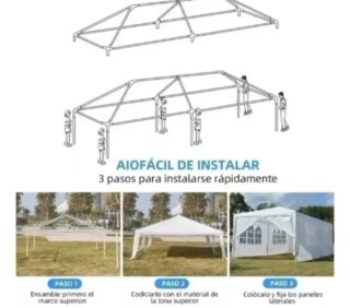 Carpa 6x3 impermeable con 6 ventanales