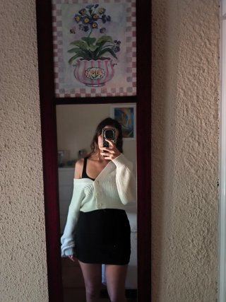 Rebeca corta blanca de punto