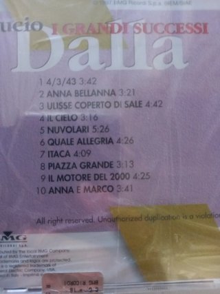 CD de Lucio Dalla I grandi Successi