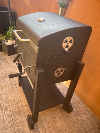 Barbacoa Carbón/Leña Negra Metal