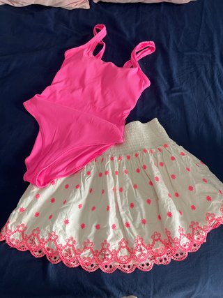 Disfraz neón rosa y blanco T. S-M
