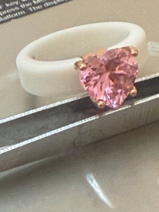 Anillo De Silicona ,Con un zafiro Rosa