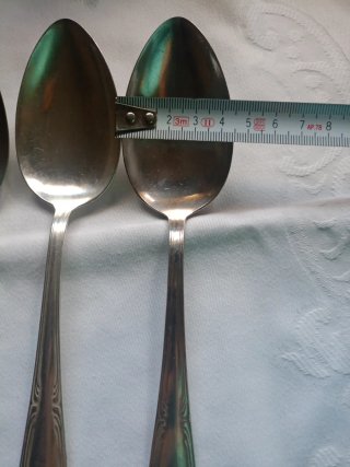 3 Cuchara antigua con baño de plata alemana GK100