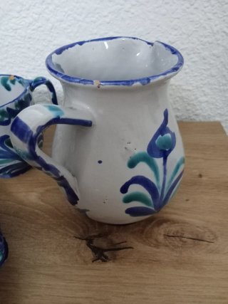 Piezas Cerámica Granadina: Jarra, Taza y cenicero